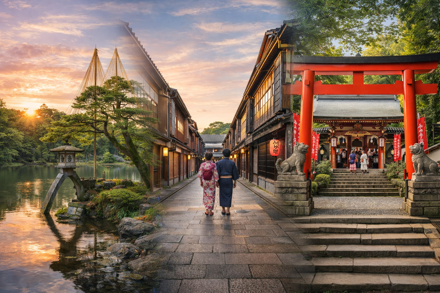 桃園國際機場／小松機場日本三大名園－兼六園江戶三大茶屋街－東茶屋街金澤最古老神社－石浦神社