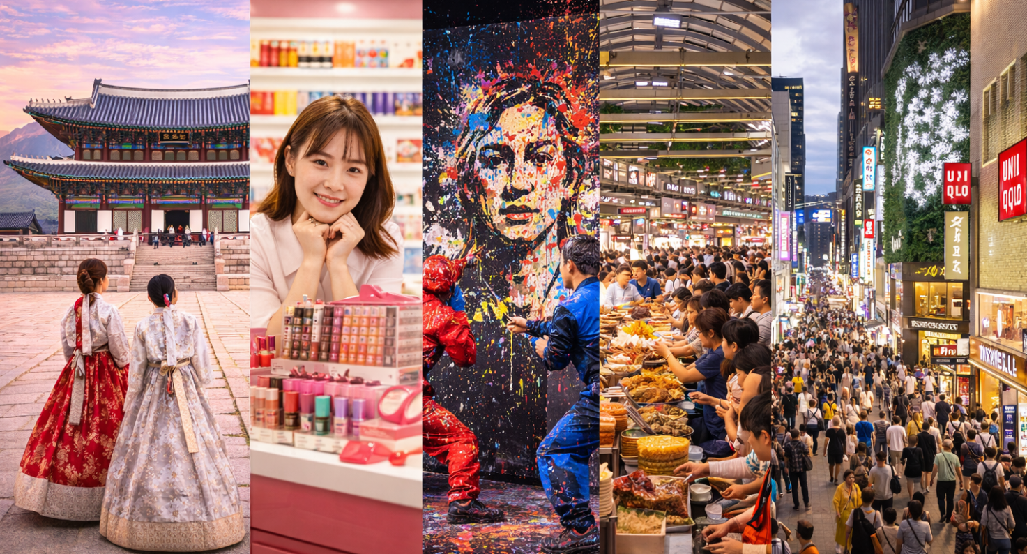 景福宮-彩妝店-塗鴉秀-廣藏市場-明洞