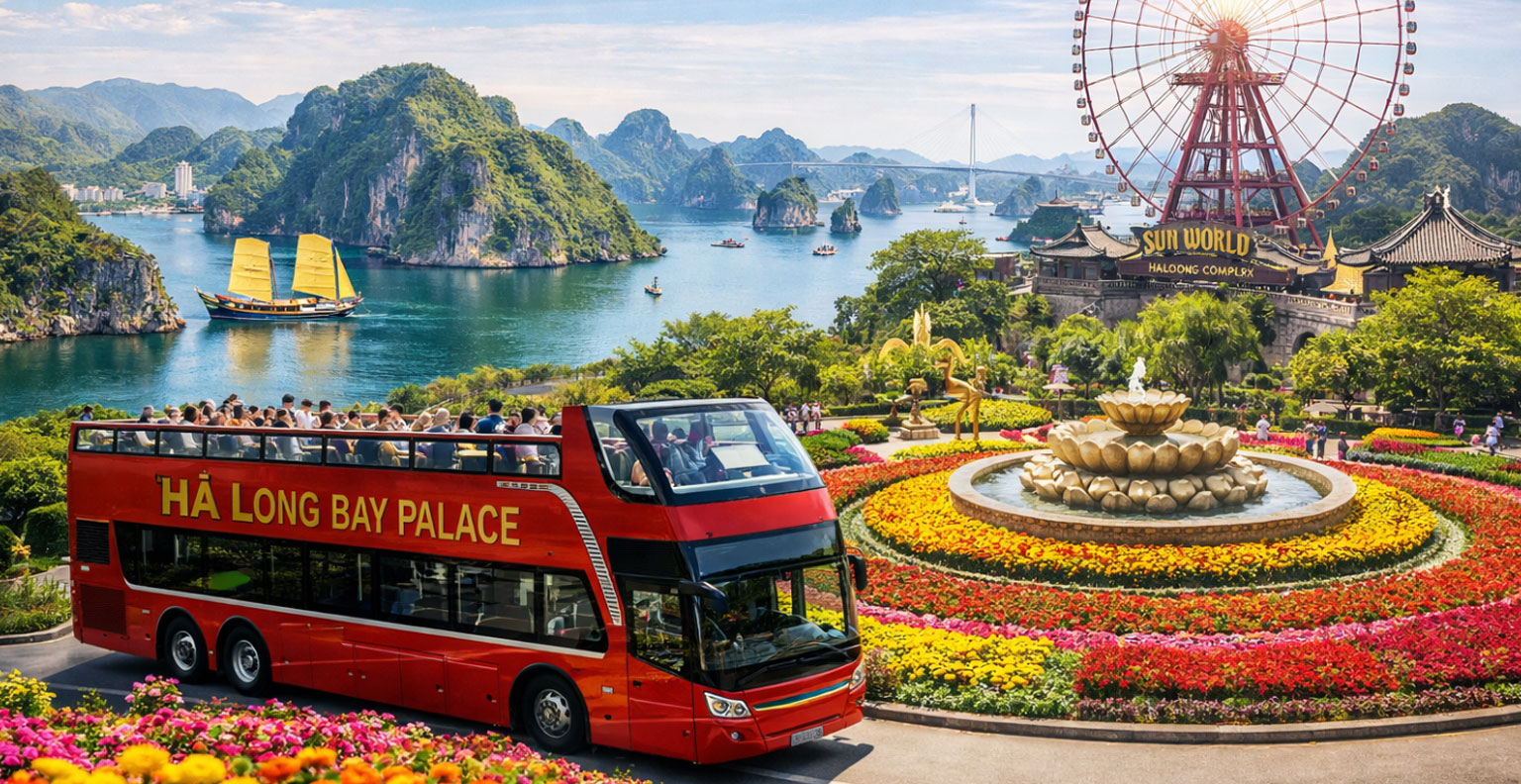 下龍- 下龍灣大皇宮雙層車中摩天輪拍日大花園